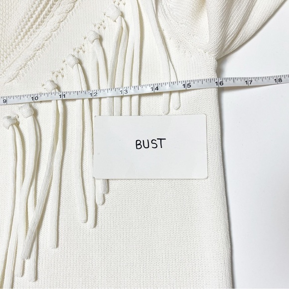 MARELLA Ivory Fringe Pullover Sweater XS off-white cream tassels neutral jumper - Picture 9 of 11